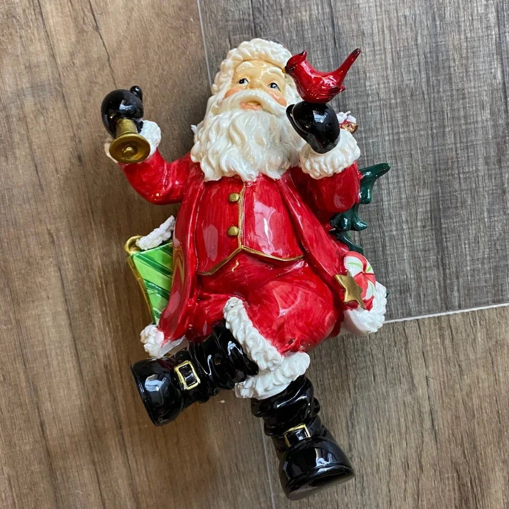 Home Interiors Santa Claus Figurine Stocking Holder, NEW, Christmas Decor